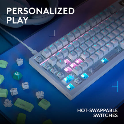 Logitech G G316 X 98 Teclado Mecánico Blanco Conexión USB Retroiluminado