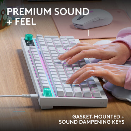 Logitech G G316 X 98 Teclado Mecánico Blanco Conexión USB Retroiluminado