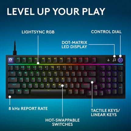 Teclado mecánico Logitech G316 X 98 retroiluminado con switches GL Linear y conectividad USB