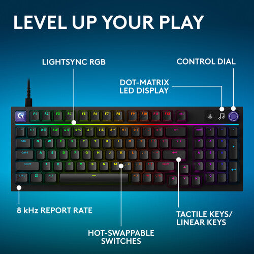 Teclado mecánico Logitech G316 X 98 retroiluminado con switches GL Linear y conectividad USB
