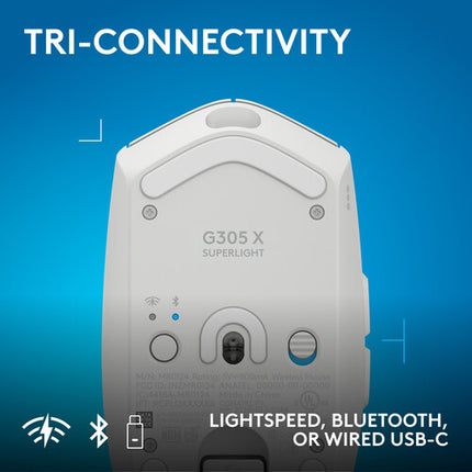 Logitech G G305 X SUPERLIGHT Ratón Gaming Inalámbrico Blanco 44000 dpi 130h batería