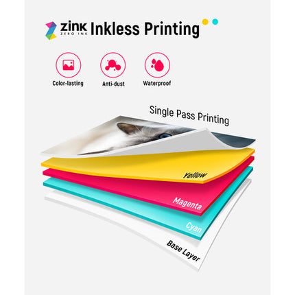 Liene Pearl K100 Impresora fotográfica 2x3 pulgadas papel ZINK 10 hojas Bluetooth 5.0 inalámbrica