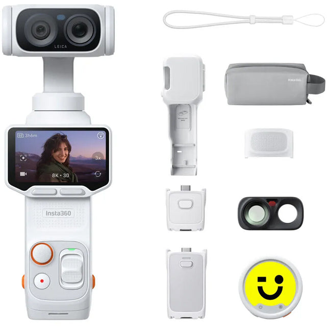 Insta360 Luna Ultra Bundle Cámara 8K30 Doble Lente OLED 2" Pantalla