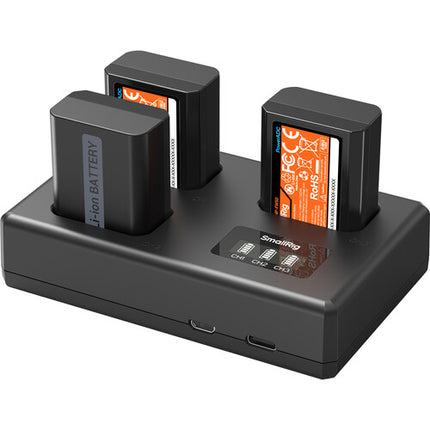 SmallRig Kit de 3 Baterías NP-FW50 para cámara con cargador Triple 1030mAh USB-C
