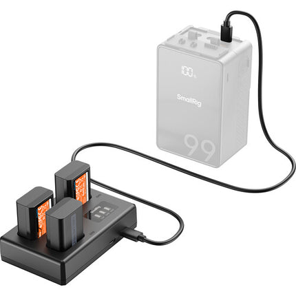 SmallRig Kit de 3 Baterías NP-FW50 para cámara con cargador Triple 1030mAh USB-C