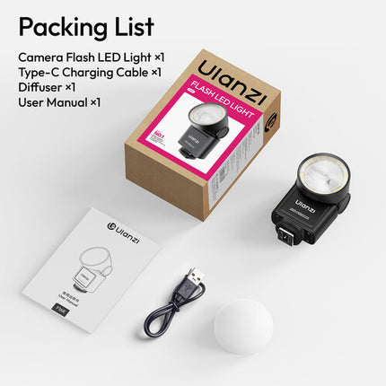 Ulanzi F16R Luz LED Flash para Cámara Batería 1200mAh Tono Ajustable