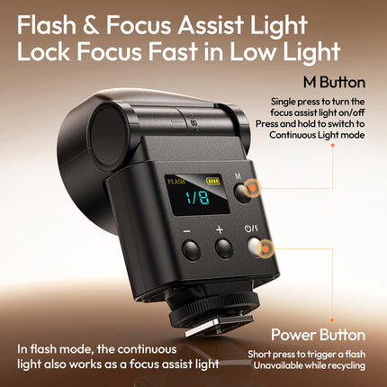 Ulanzi F16R Luz LED Flash para Cámara Batería 1200mAh Tono Ajustable