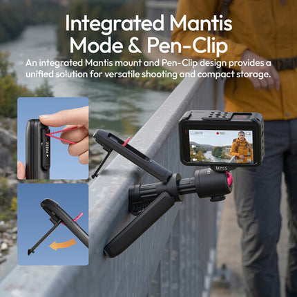 Ulanzi MT55 SnapGo Mini Palo Selfie Trípode con Ajuste 360° y 2.2 lb de Capacidad
