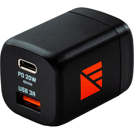 Dark Energy Adaptador de Pared USB 20W 2 Puertos USB-C PD y USB-A 18W Plegable