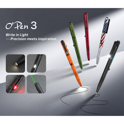 Olight O'Pen 3 Linterna Recargable Verde con Láser y Luz LED USB-C