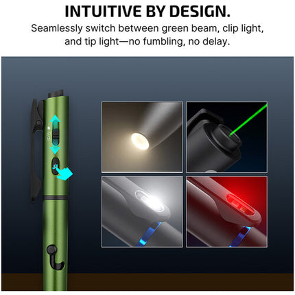 Olight O'Pen 3 Linterna Recargable Verde con Láser y Luz LED USB-C