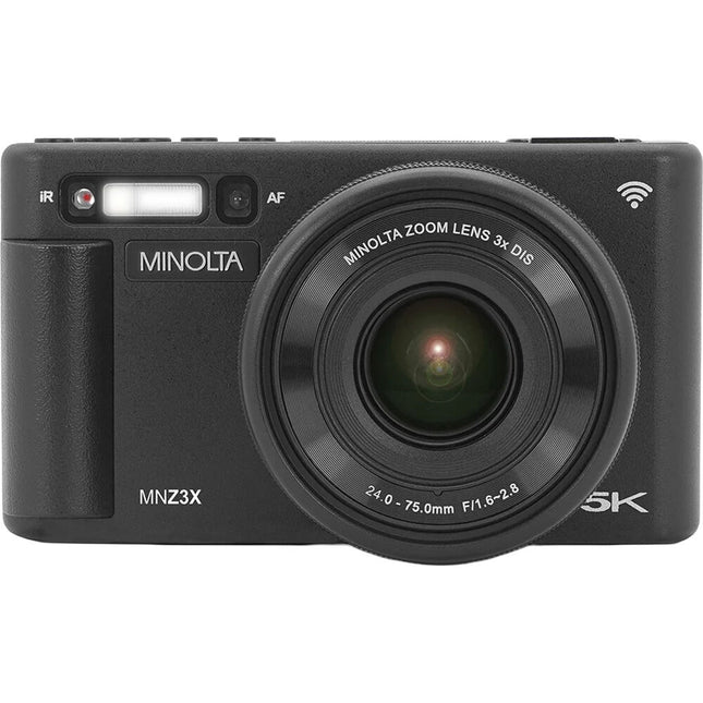 Minolta MNZ3X Cámara Digital 72MP 5K Ultra HD con Zoom Óptico 3x y Pantalla Articulada 2.8"