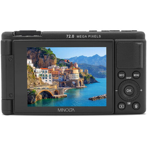 Minolta MNZ3X Cámara Digital 72MP 5K Ultra HD con Zoom Óptico 3x y Pantalla Articulada 2.8"