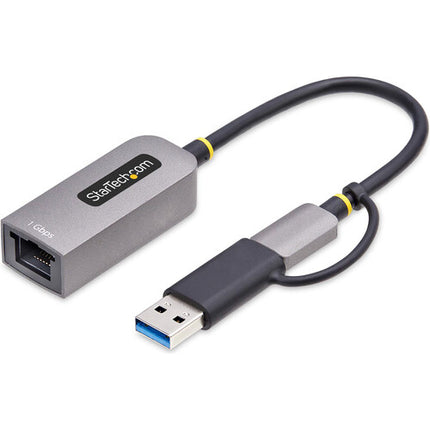 StarTech Adaptador Ethernet Gigabit a USB-C 3.2 Gen 1 con Dongle USB-A 15 cm Gris Espacial