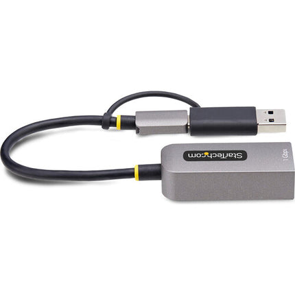 StarTech Adaptador Ethernet Gigabit a USB-C 3.2 Gen 1 con Dongle USB-A 15 cm Gris Espacial