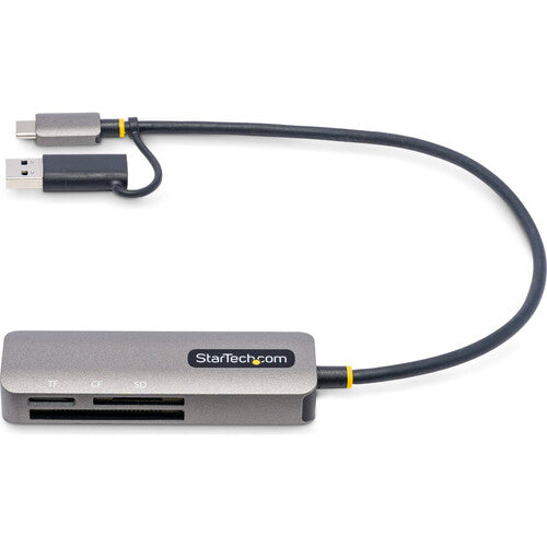 StarTech USB 3.2 Gen 1 Lector de Tarjetas SD microSD con Cable Integrado y Adaptador USB-A