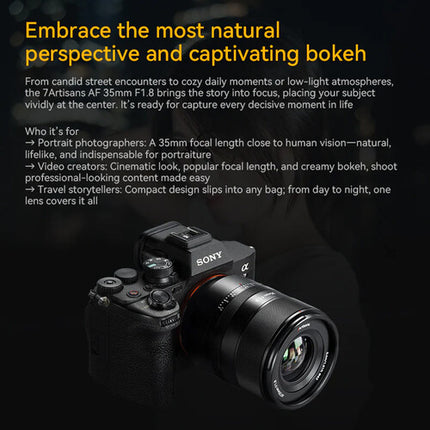 7Artisans Lite Series 35mm f/1.8 AF Lente Nikon Z Metal 6.4 oz