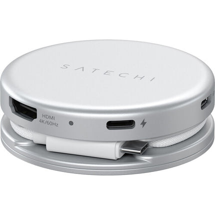 Satechi OntheGo Adaptador Multiport 5 en 1 para MacBook Neo 4K 60Hz 60W Plata