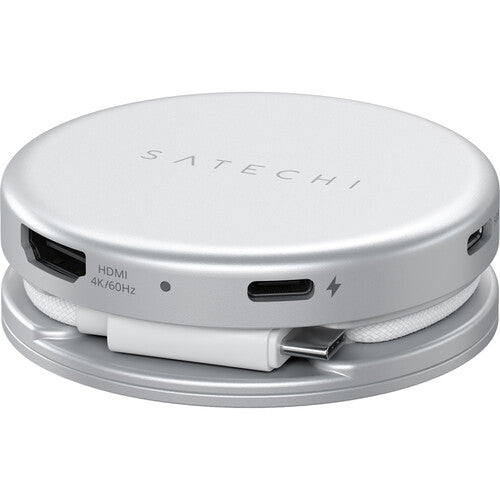 Satechi OntheGo Adaptador Multiport 5 en 1 para MacBook Neo 4K 60Hz 60W Plata