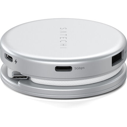 Satechi OntheGo Adaptador Multiport 5 en 1 para MacBook Neo 4K 60Hz 60W Plata
