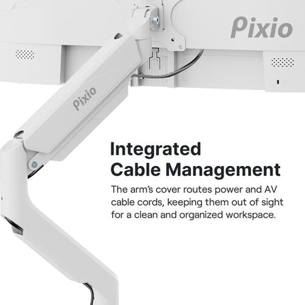 Pixio PS2D Soporte de Escritorio Doble Brazo para Monitores hasta 35" Blanco