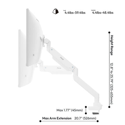 Pixio PS2S Titan Soporte de Escritorio Articulado para Monitores de hasta 57" con Capacidad de 59.4 lb y Extensión de 20.7"