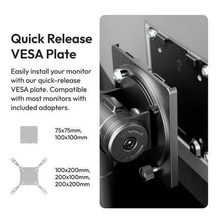 Pixio PS2S Titan Soporte de Escritorio Articulado para Monitores de hasta 57" con Capacidad de 59.4 lb y Extensión de 20.7"
