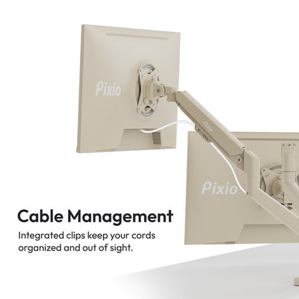 Pixio PS1D Wave Soporte Premium para 2 Monitores de 17 a 32" Beige