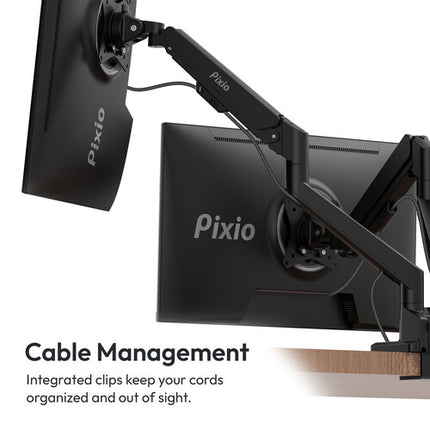 Pixio PS1D Wave Soporte de Escritorio Dual para Monitores de 17 a 32" con Rotación 180°