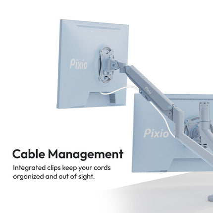 Pixio PS1D Wave Soporte de Escritorio para Doble Monitor hasta 32" con Ajuste VESA
