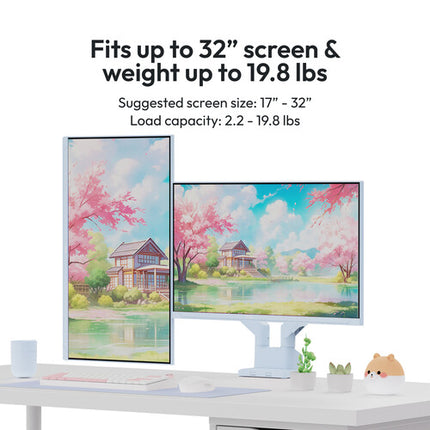 Pixio PS1D Wave Soporte de Escritorio para Doble Monitor hasta 32" con Ajuste VESA