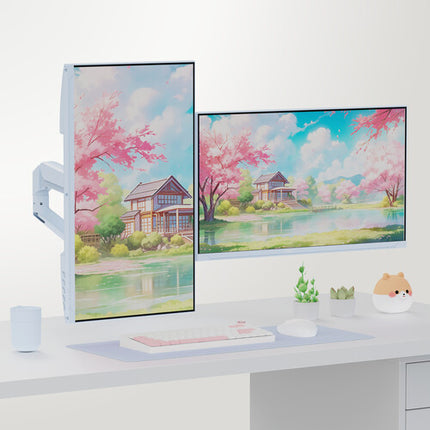 Pixio PS1D Wave Soporte de Escritorio para Doble Monitor hasta 32" con Ajuste VESA