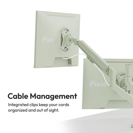 Pixio PS1D soporte doble para monitores de hasta 32 pulgadas con giro y inclinación