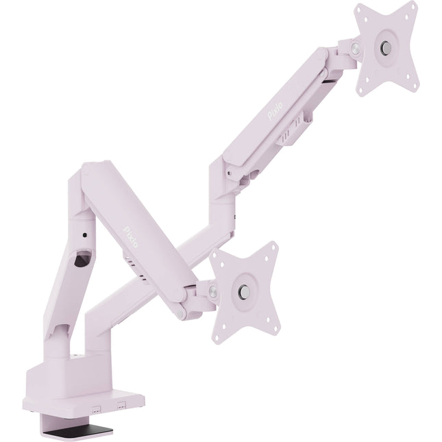 Pixio PS1D Wave Soporte de Escritorio para Dos Monitores de 17 a 32 Pulgadas Rosa