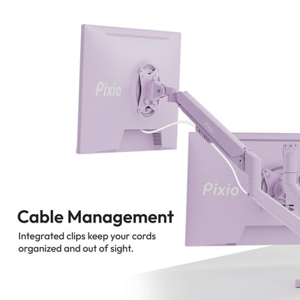 Pixio PS1D Wave Soporte Doble para Monitor hasta 32" con Montaje en Escritorio púrpura