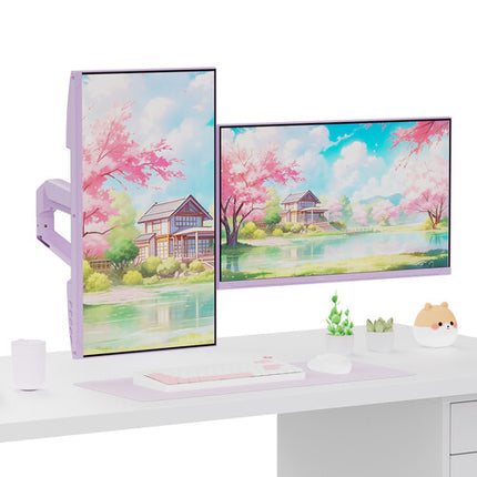 Pixio PS1D Wave Soporte Doble para Monitor hasta 32" con Montaje en Escritorio púrpura