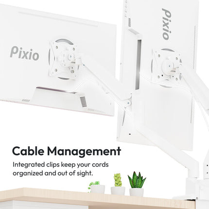 Pixio PS1D Wave Soporte para Dos Monitores de 17 a 32 Pulgadas Blanco