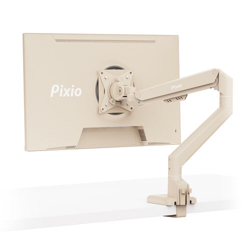 Pixio PS1S Wave Soporte de Escritorio para Monitor Individual Beige hasta 32" con Giro Rotación y Montaje VESA