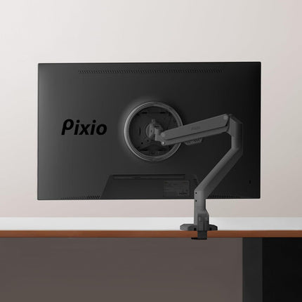 Pixio PS1S Supporto Premium para Monitor de Escritorio para Pantallas de hasta 32" Negro con Montaje de Abrazadera y Rotación 180°
