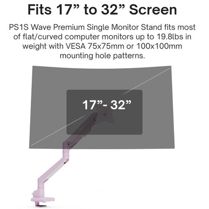 Pixio PS1S Wave Soporte de Escritorio para Monitor de 17 a 32 Pulgadas Rosa