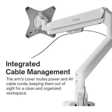 Pixio PS1S Wave Soporte de Escritorio para Monitor de Hasta 32 Pulgadas con Montaje VESA 75x75 y 100x100mm Blanco