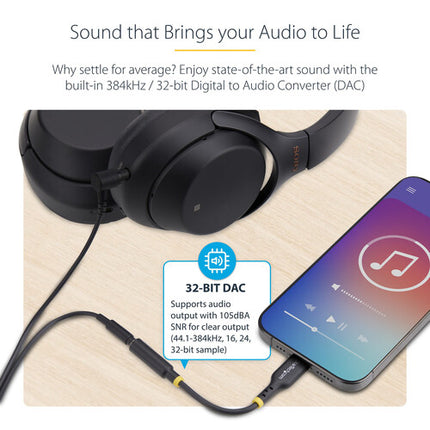 StarTech Adaptador USB-C a Audio 3.5mm TRRS 5" DAC 32-Bit 384kHz