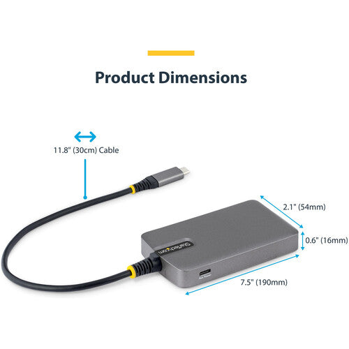 StarTech Hub USB-C a 4 Puertos USB-A 3.2 Gen 1 15W Protección Contra Sobrecarga