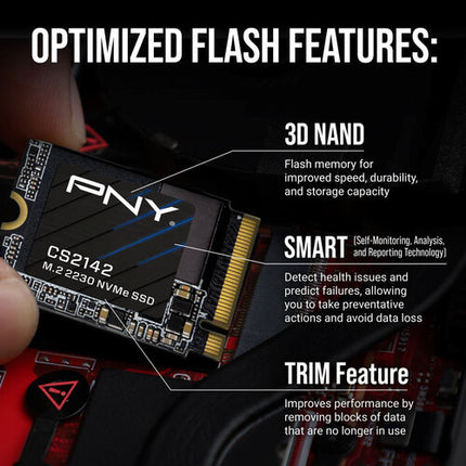 PNY 1TB CS2142 SSD Interno NVMe PCIe 4.0 M.2 2230 4900 MB/s Lectura