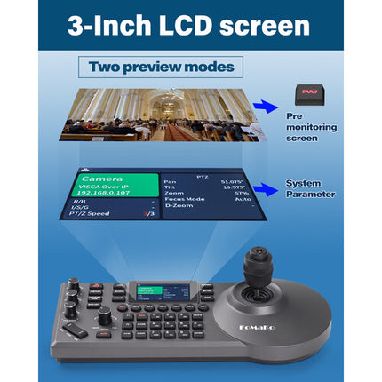 FoMaKo BH301 Cámara PTZ HDMI 30x Zoom Controlador Joystick 3" Display