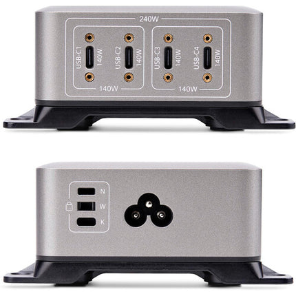StarTech Cargador de Escritorio USB-C 4 Puertos 240W VESA 100x100
