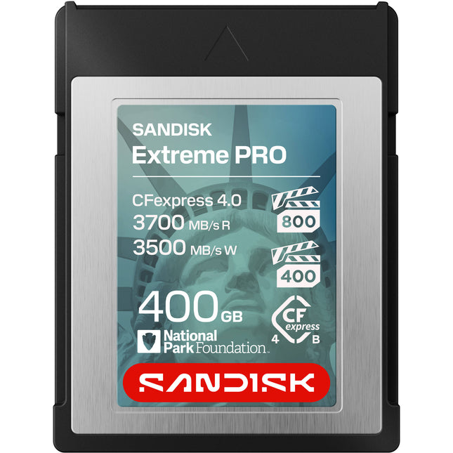 SANDISK 400GB Extreme PRO CFexpress 4.0 Tipo B Tarjeta de Memoria Lady Liberty Edition 3700 MB/s Lectura 3500 MB/s Escritura