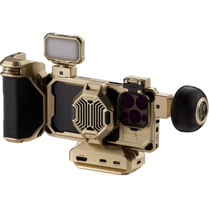 Tilta Khronos x On the Roam Kit Ultimate para iPhone 16 Pro con Filtros ND y Luz LED Ajustable