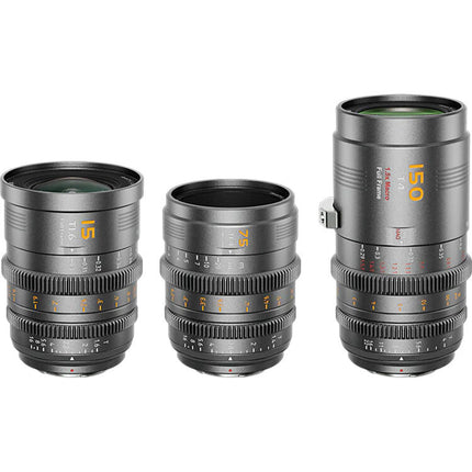 Sirui VP-1 Vision Prime Set de 3 Lentes Cine Full Frame 15 75 150mm T1.4 T1.6 T4 Macro