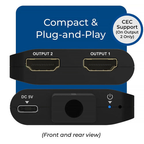 OREI UHDS-102C Divisor HDMI 1x2 4K 60Hz con Pigtail y Downscaler 1080p